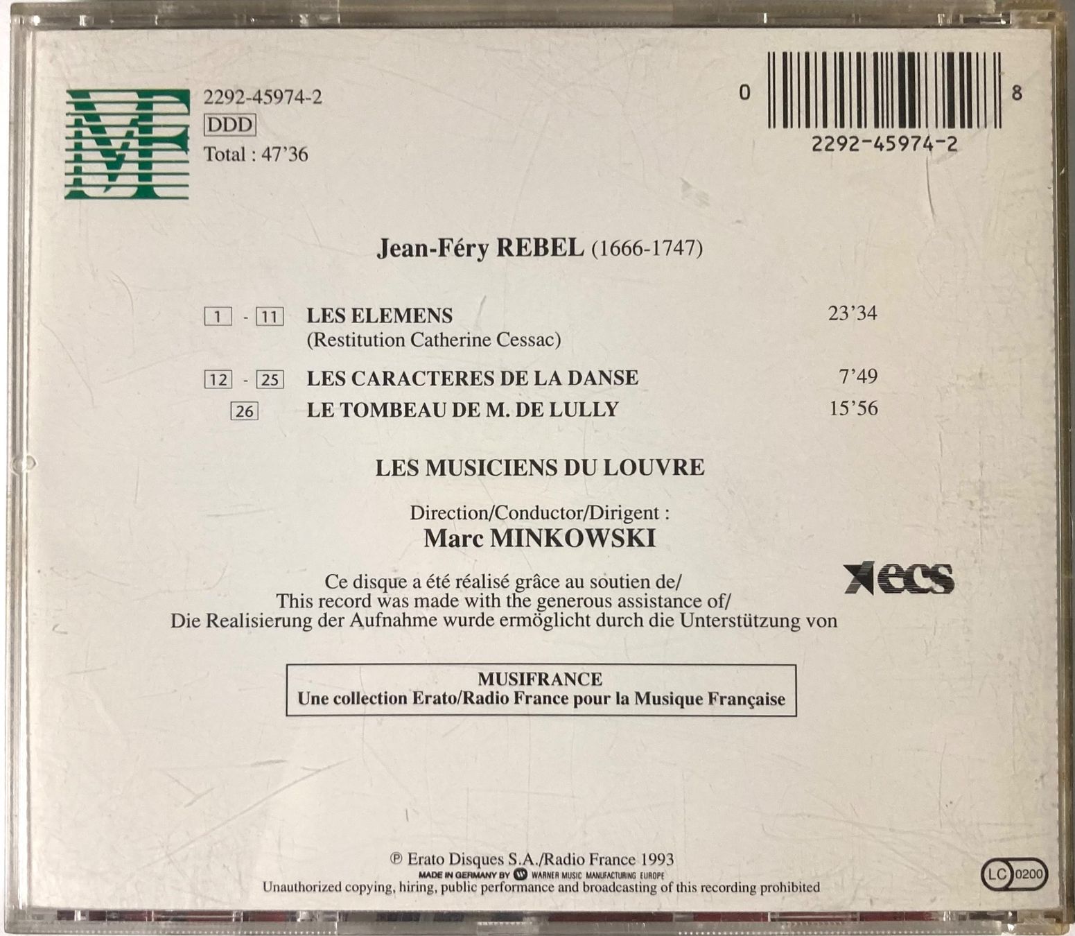 CDs: J.F. REBEL.... - LES ELEMENS..... – Gebraucht aus Poliez-Pittet von Newtown-Records 1