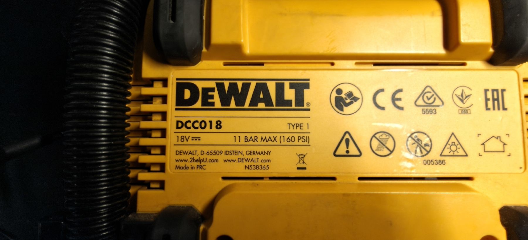 Dewalt Compressori: DeWalt DCC018 Cordless Air Compressor 18V – Usato da Rebstein venduto da sho_7yky 2