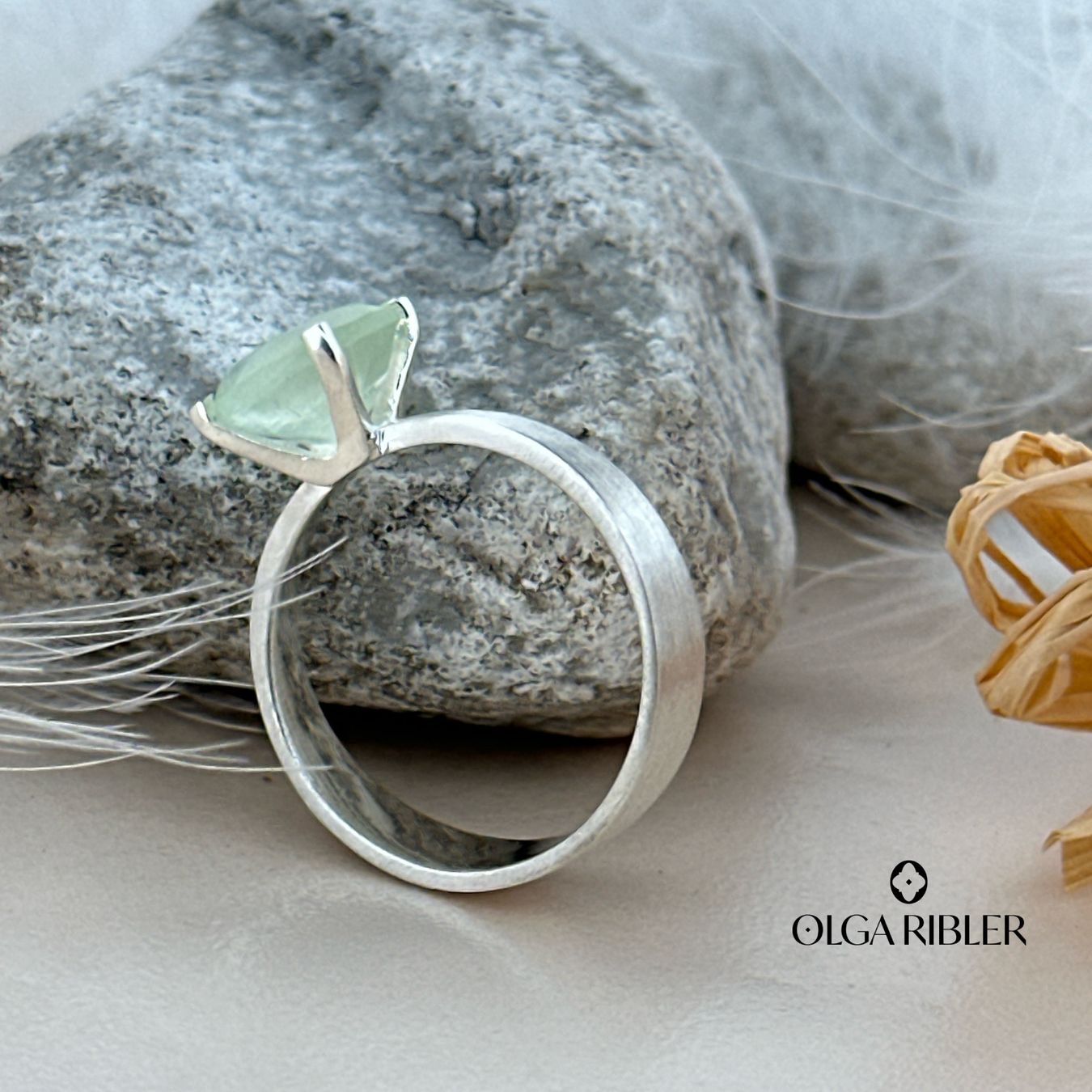 Olga Ribler Ringe: Silberring mit Prehnit, Gr. 63 – Neu (gemäss Beschreibung) aus Luzern von MonikaS03 1