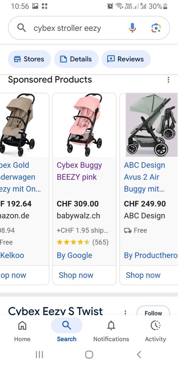 Cybex Carrozzine: Cybex BEEZY Kinderwagen in Pink – Usato da Rapperswil SG venduto da clemi81 1