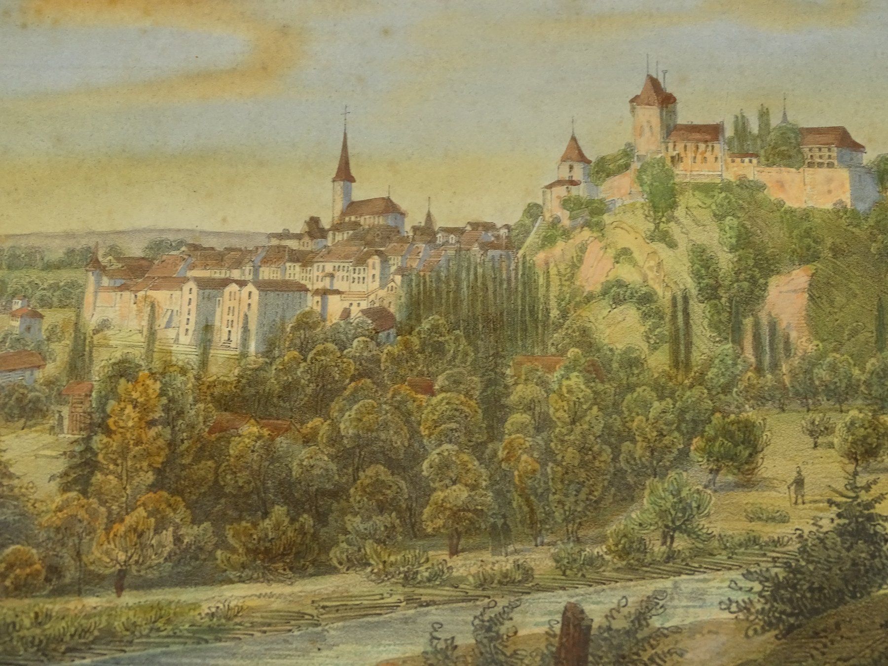 Stiche: BURGDORF, LITHOGRAPHIE VON SCHMID, 1840 – Gebraucht aus Grüningen von Kartensammler 3