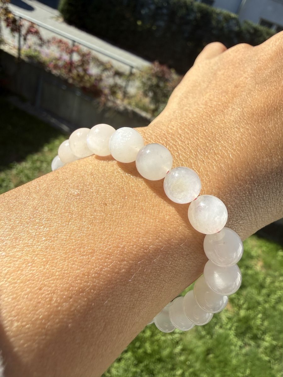 Bracciali & Braccialetti: Edel Rosa Mondstein 8mm Perlen  – Nuovo (secondo la descrizione) da Jegenstorf venduto da SteinGlanz 8