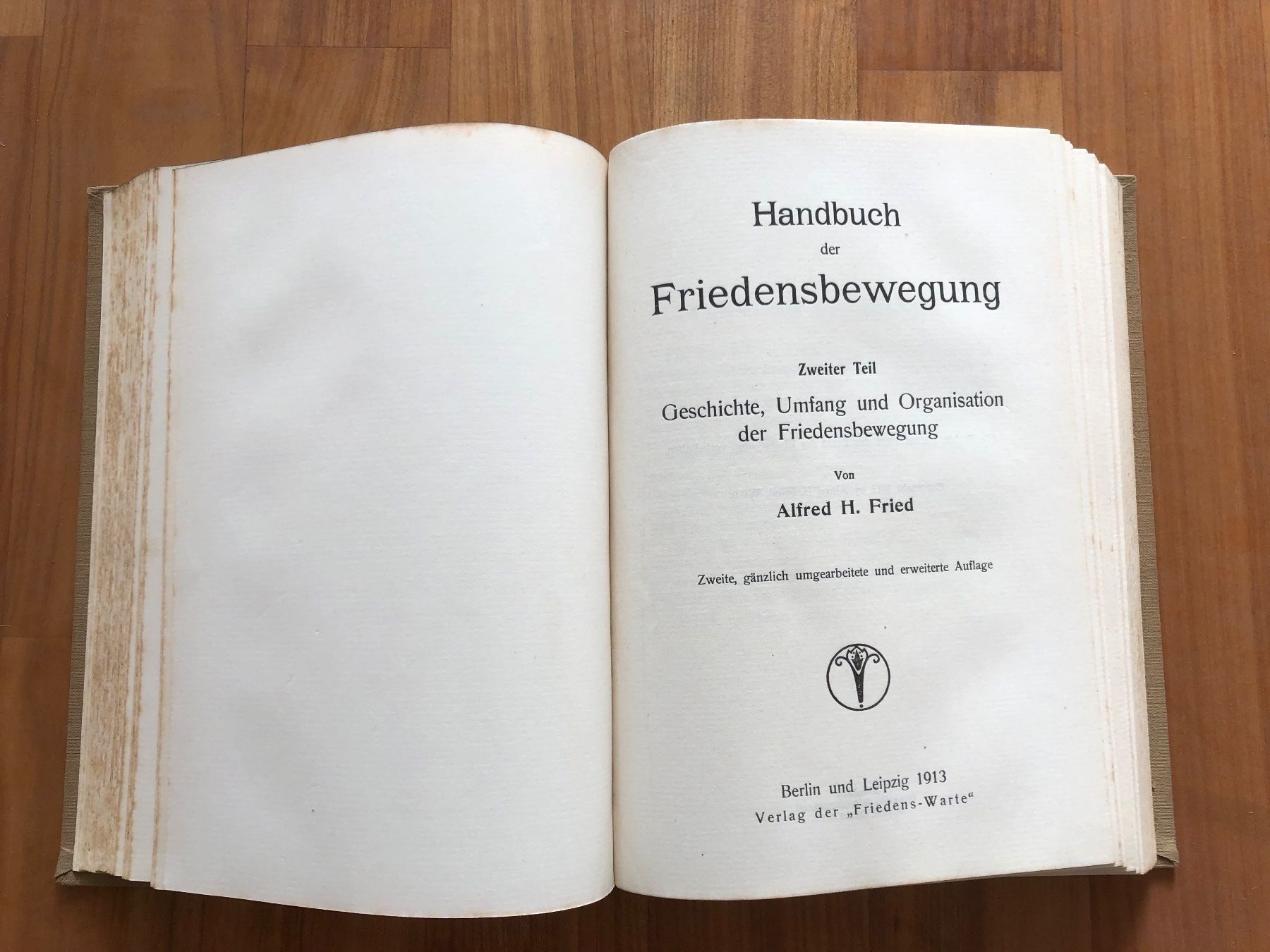 Bücher: Alfred H. Fried: Handbuch der Friedensbewegung – Gebraucht aus Allschwil von lito4 4