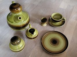 Tee-/ Kaffeegeschirr, Vintage, gebrannte Keramik