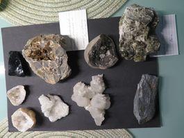 Mineraliensammlung 9 Stück, alle zusammen ca. 1606 gr.