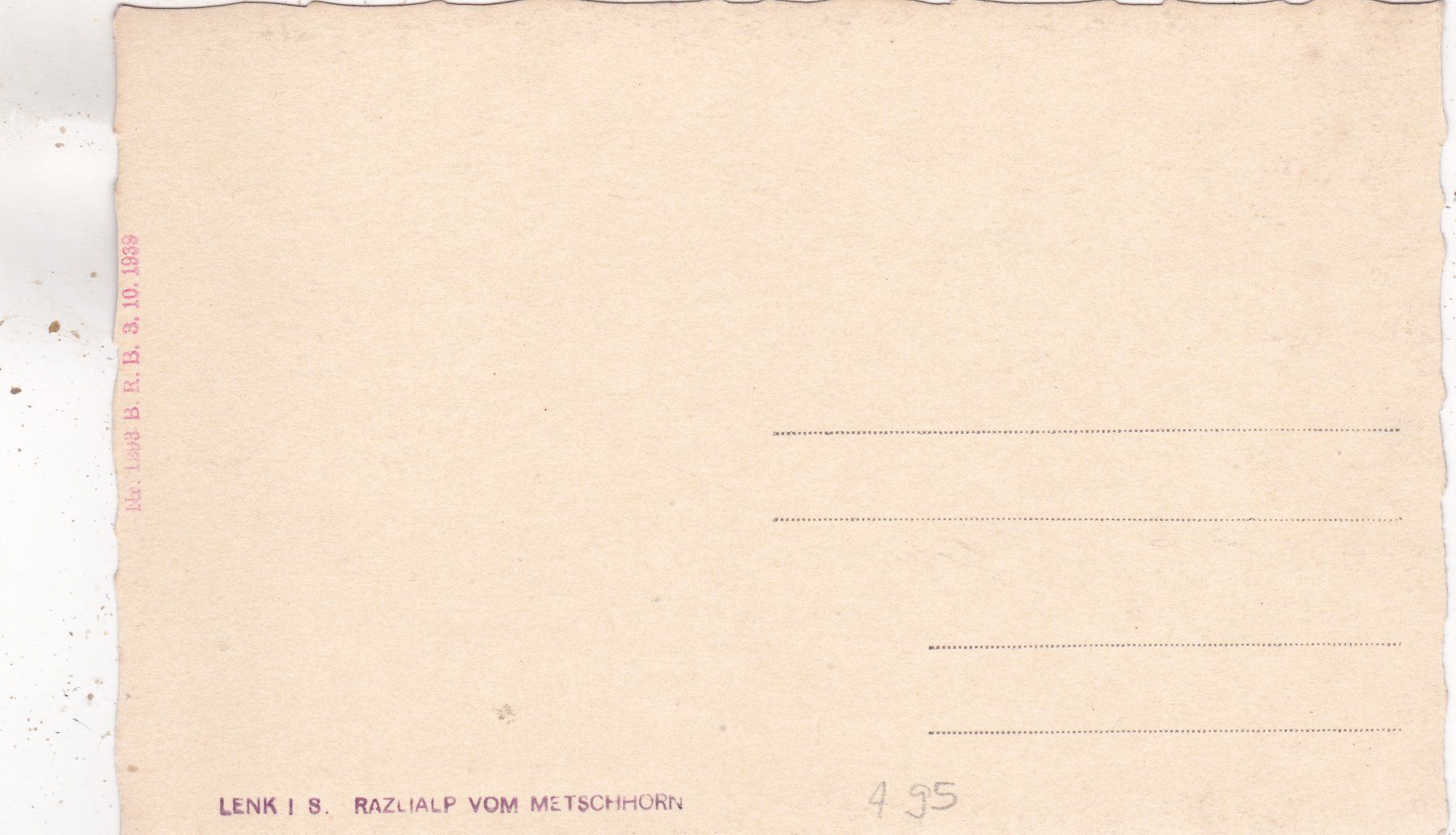 Cartes postales: Lenk  Räzlialp vom Metschhorn – D'occasion à Herisau par Lisegrat2008 1