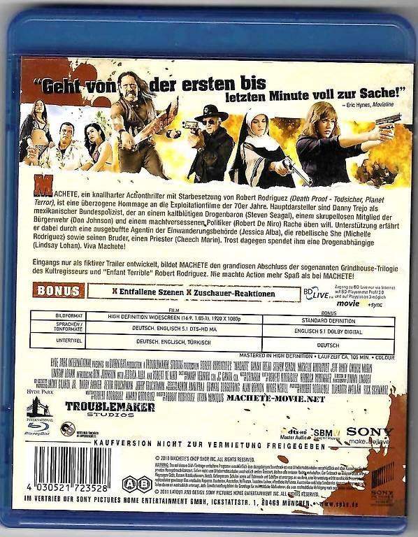 Tutti i DVDs: Machete - Blue-ray Film – Usato da Dörflingen venduto da Super-Bob 1