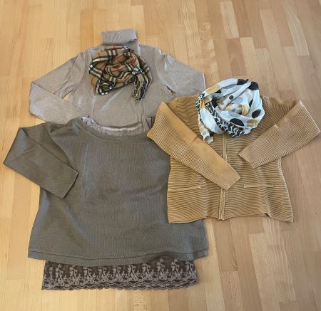 Kleiderpaket Pulli und Schals / 6-teilig / Grösse 38