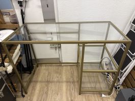 Schreibtisch gold/glas wie neu!