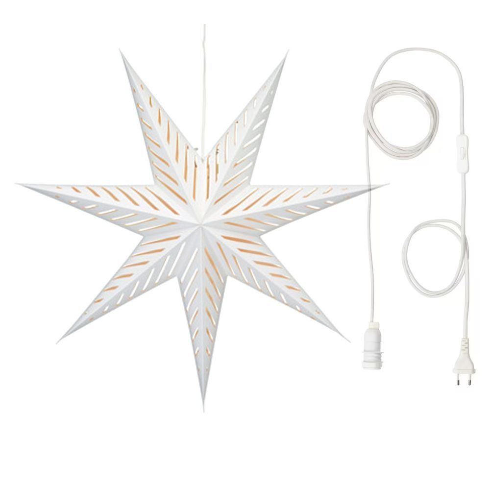 Ikea Lampadari & plafoniere: Hängeleuchte Stern gebleichtes Papier – Nuovo e nell'imballaggio originale da Spreitenbach venduto da mario-shop.xs