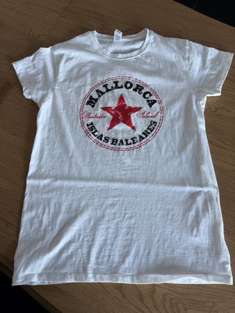 T-Shirt Mallorca Schriftzug Stern Weiss Gr.S