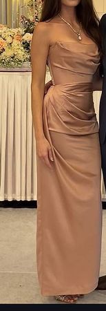 Elegantes Satin Kleid - creme/rose