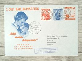 TR76 Enveloppe + Timbre Autriche 1949 Theme Ballon