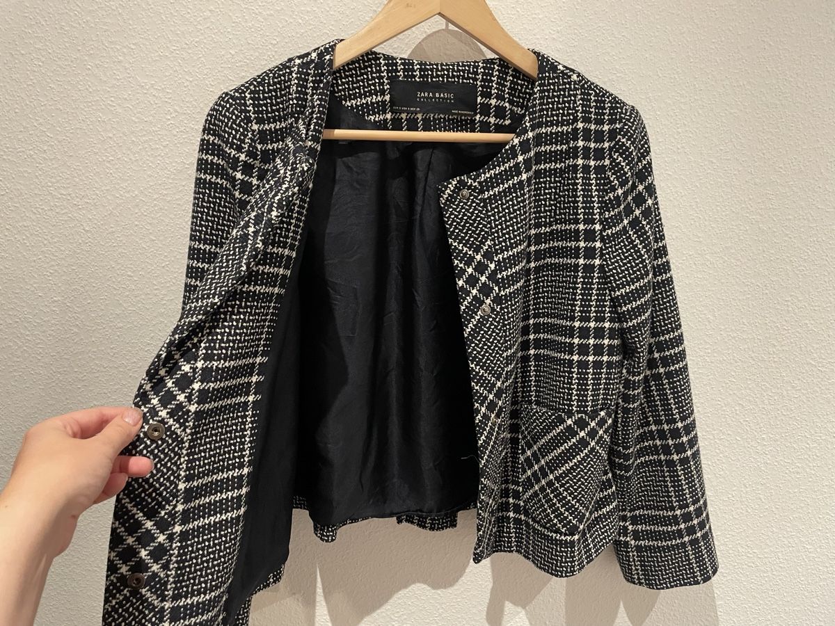 Zara Giacche: Zara Basic Black and White Plaid Blazer, Size S – Usato da Unterägeri venduto da Rogucha 1