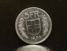 5 Franken Silber 1954 Fünfliber Münze