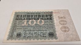 Reichsbanknote 100 Millionen Mark, Berlin 1923, Rarität!