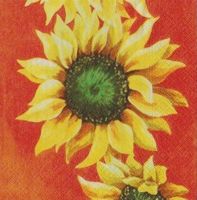 2 Servietten Sonnenblumen rot rar