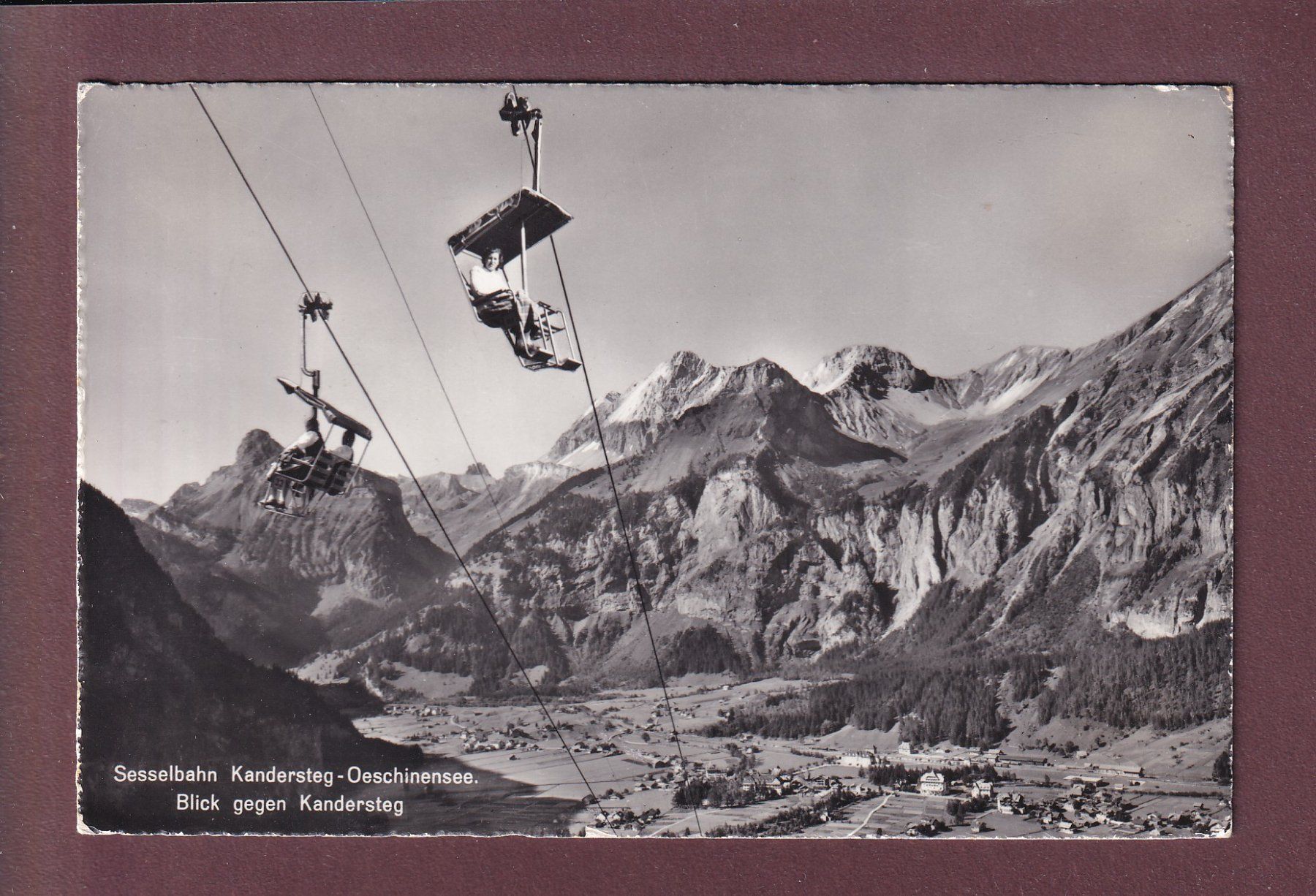 Ansichtskarten: Sesselbahn KANDERSTEG-OESCHINEN - 1963 – Gebraucht aus Pully von nicecards