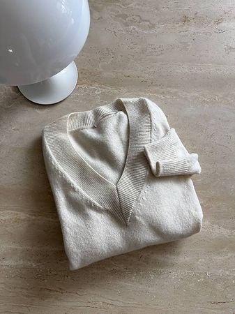 Lanius Wollpullover V-Ausschnitt Gr. M
