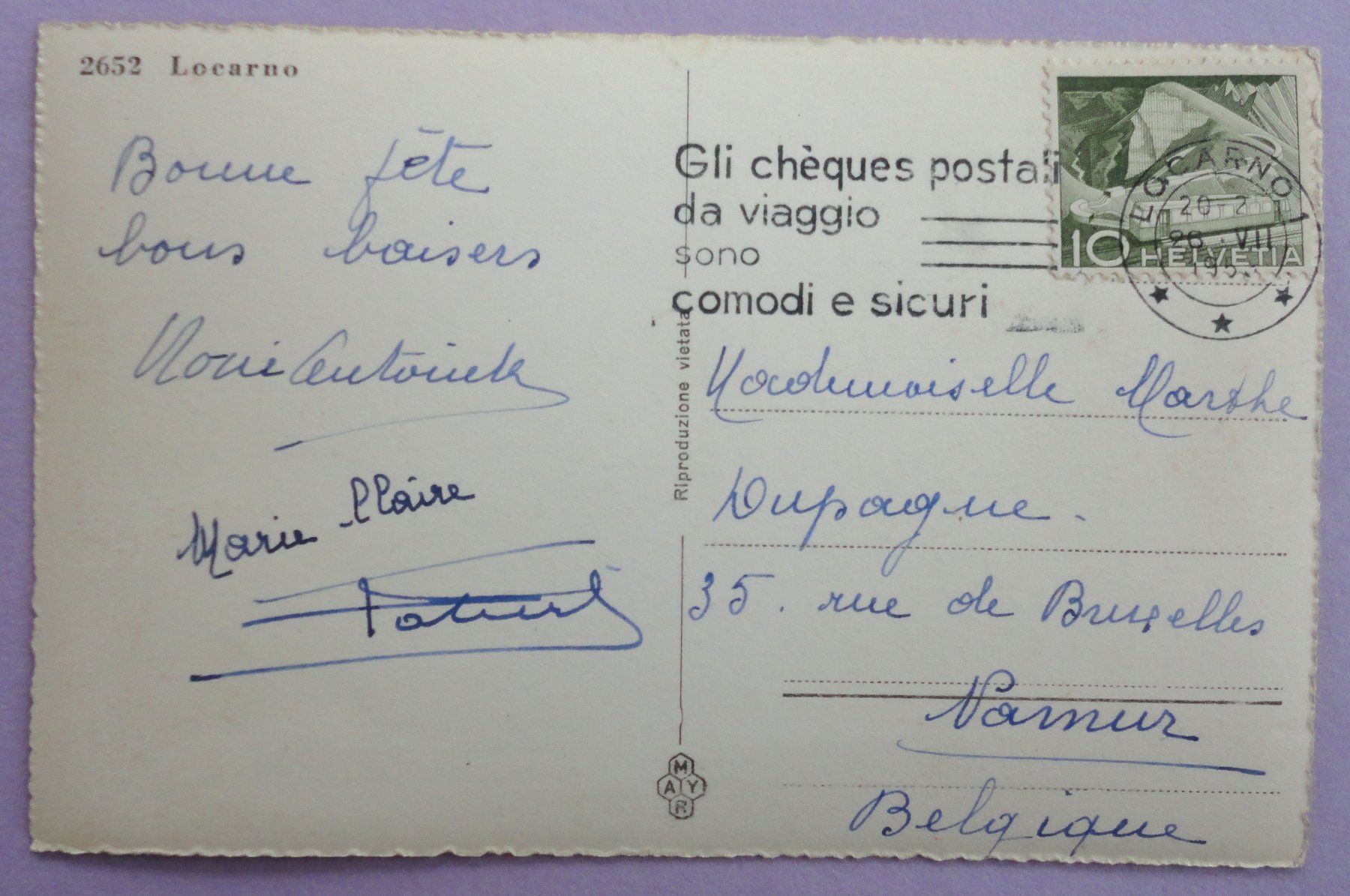 Cartes postales: Locarno – D'occasion à Fétigny par Billy2miny 1