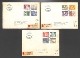 1949 FDC Technik & Landschaften Ersttag d/f/i gemischt
