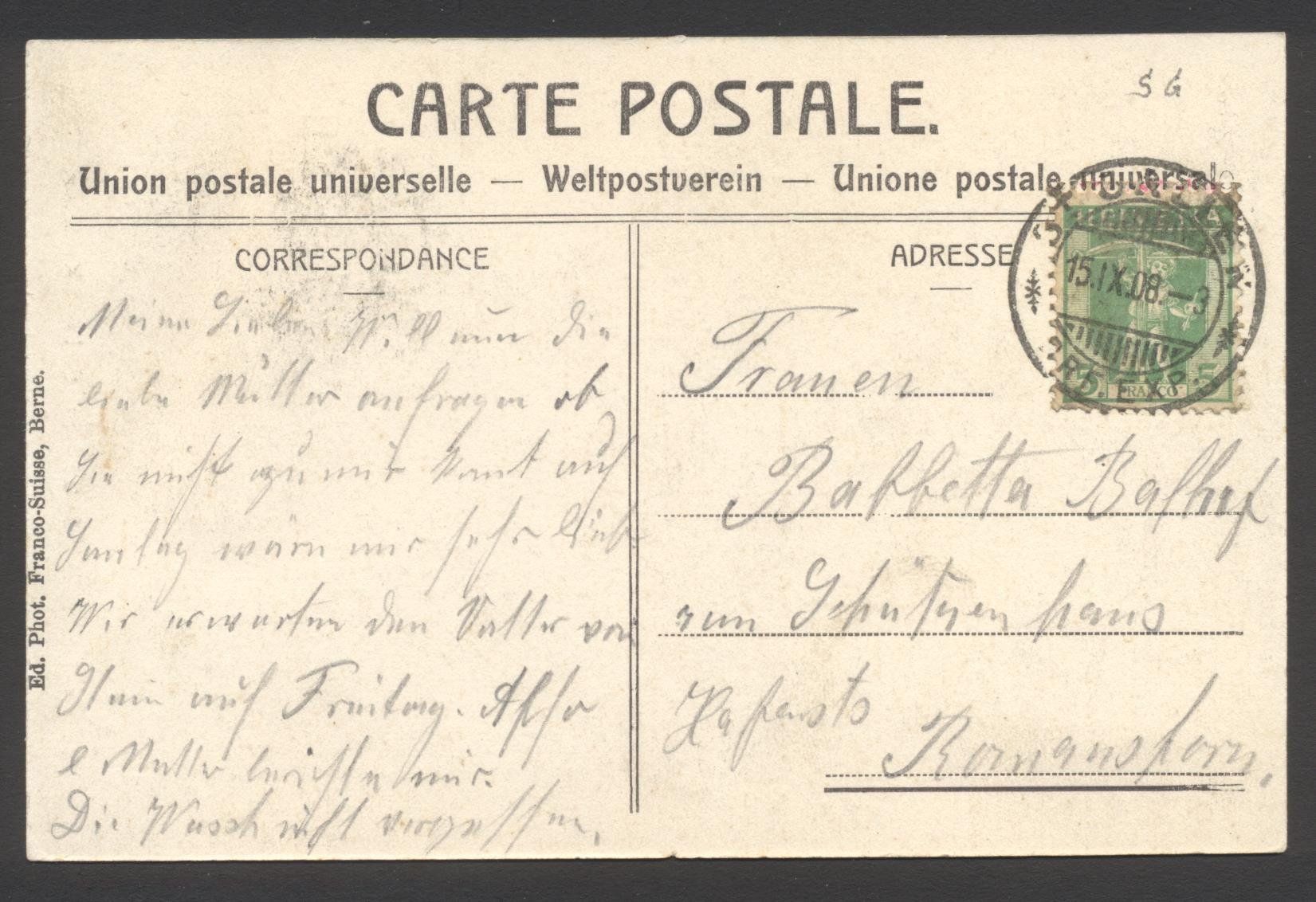 Cartoline postali: PK St. Gallen - Karlstor – Usato da Siebnen venduto da Fstaehli 1