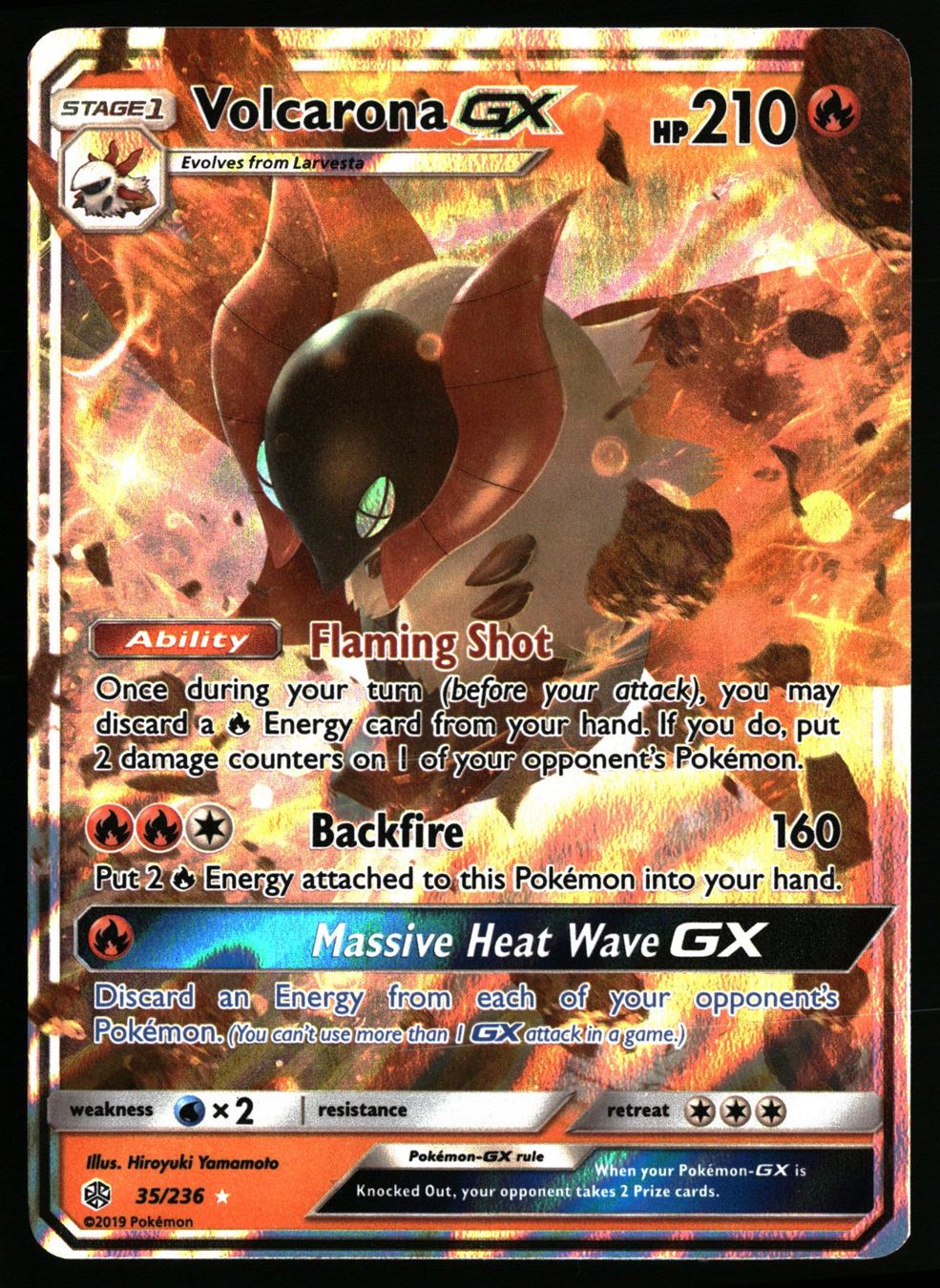 Pokémon Carte collezionabili: Volcarona GX #35 Pokemon Cosmic Eclipse – Usato da Feuerthalen venduto da Plazatoys