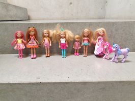 Lot 5 poupées Chelsea Barbie, poneys + autre, 1 Enchantimals