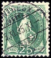 1882 Stehende Helvetia Nr. 67A.2.23/IA, von MONTREUX 9.XI.85