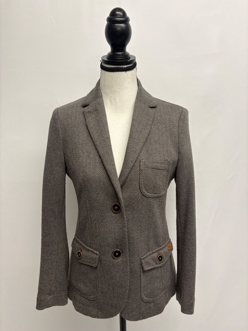 Camel Giacche: Camel Active Blazer braun 36 Fischgratmuster Baumwollstretch – Usato da Regensdorf venduto da secondchancefashion