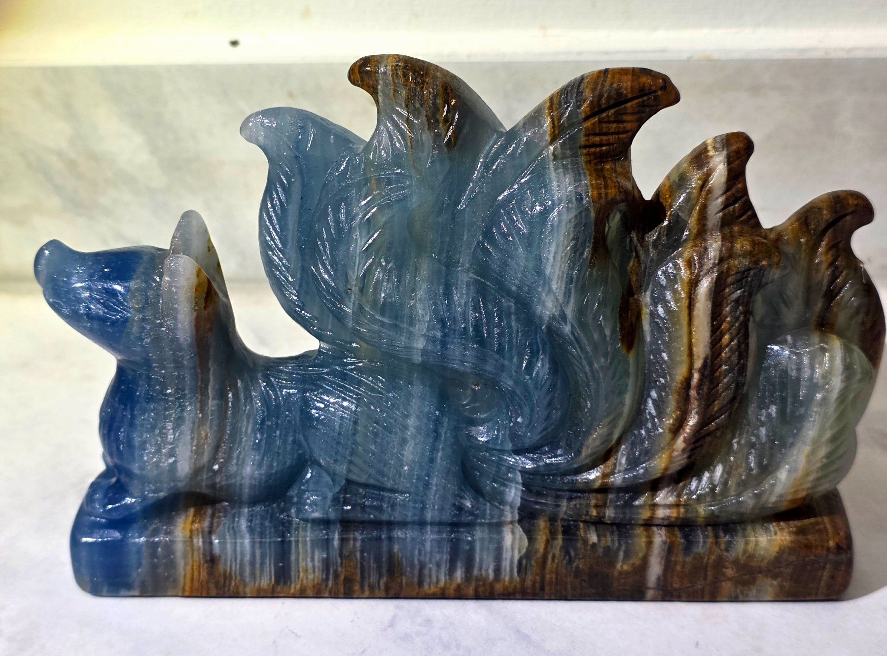Minerali & Pietre curative: Blauer Onyx Fuchs A 641g – Nuovo e nell'imballaggio originale da Matzingen venduto da Shay_Crystalz 2