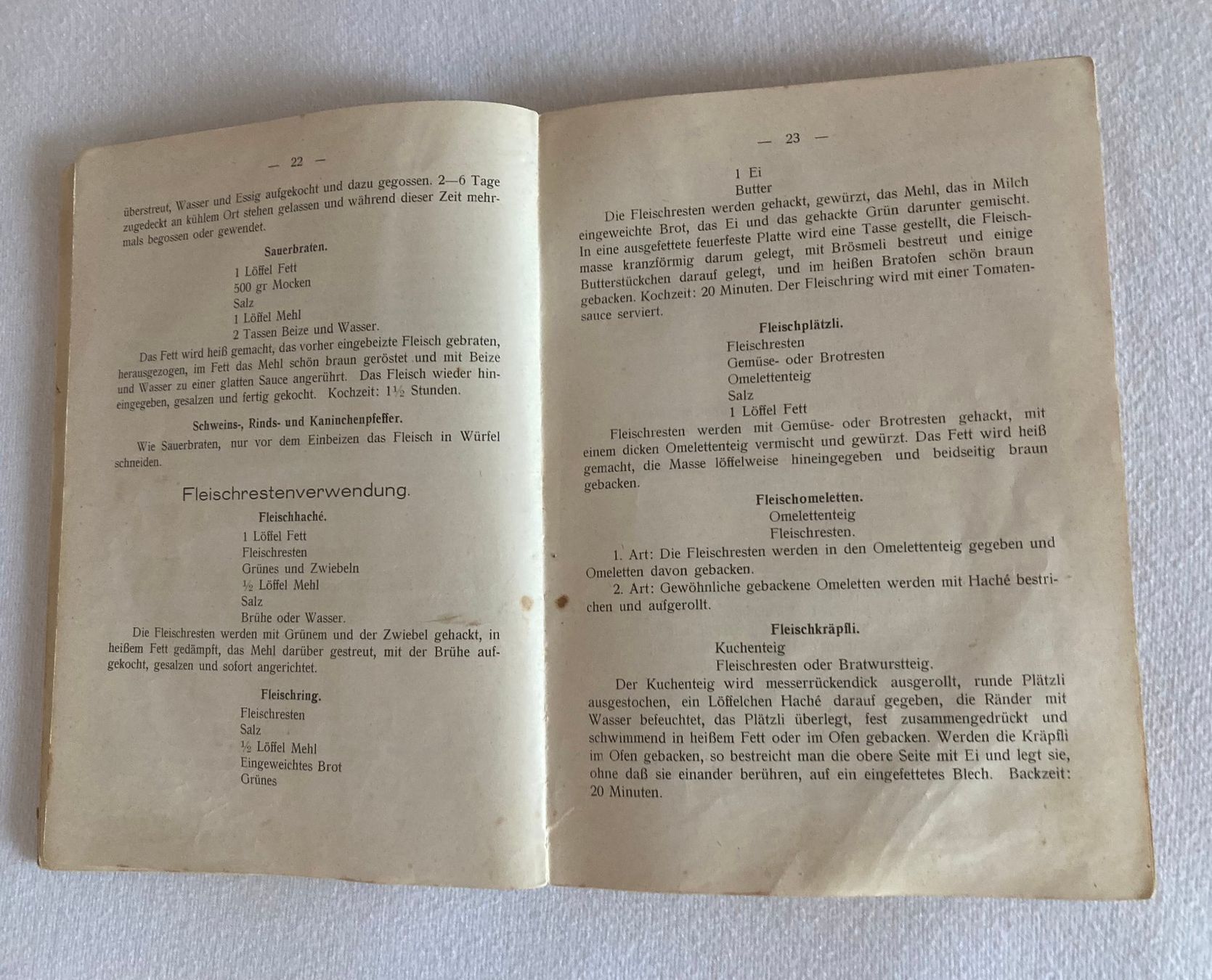 Bücher: Kochbüchlein antik 1927 – Gebraucht aus Liebefeld von Rhy19 5