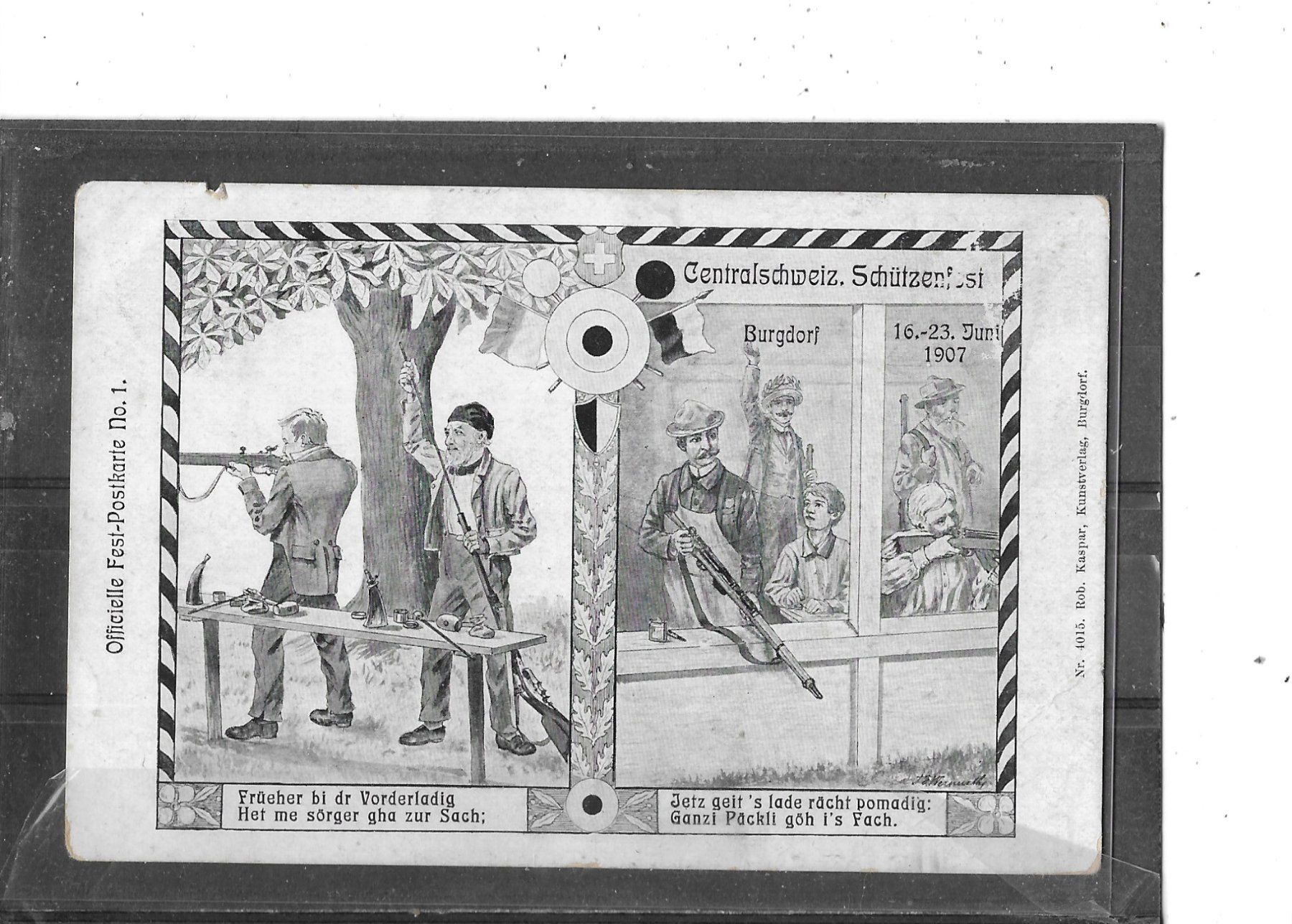 Cartes postales: BE Burgdorf 1907 Centralschweizerisches Schützenfest – D'occasion à Schocherswil par Wilare