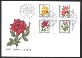 FDC Pro Juventute Serie 1972 J240 - J243 ET 1.12.1972 Tabs