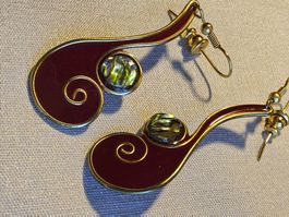 Schicke Vintage Ohrhänger mit Perlmutt, 60er