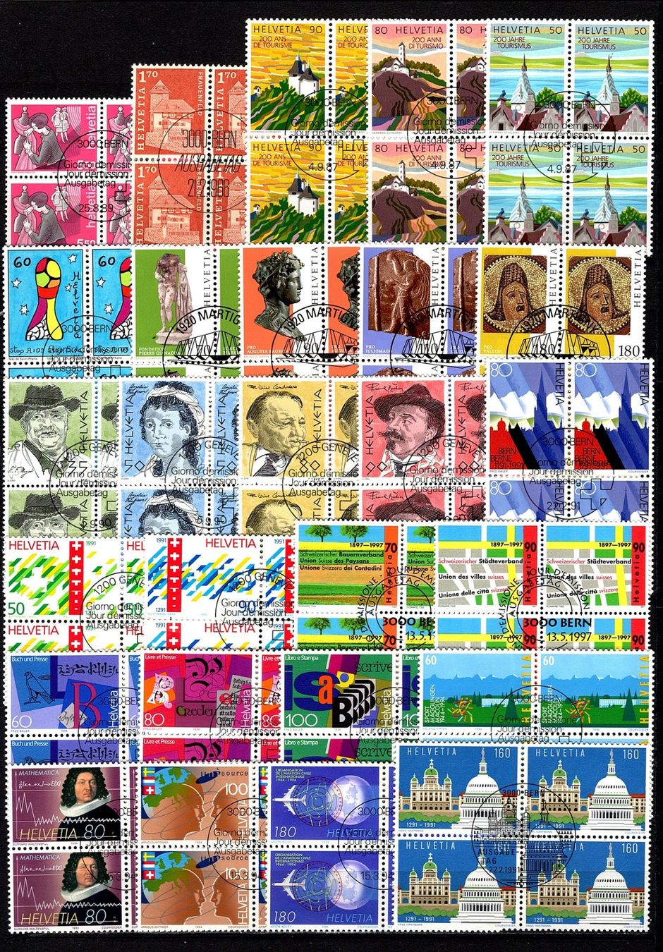 Alle Briefmarken: Viererblocks (838) – Gebraucht aus Burgdorf von blinky01