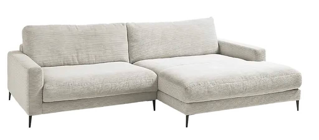 Divani: Neues Ecksofa von LOMOCO - Cord Light Grey, Recamiere rechts – Usato da Aarau venduto da evelyne011