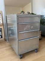 H DESIGN Rollcontainer  verzinkter Stahl  4 Schubladen