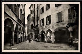Lugano, Strassenpartie mit Geschäften, 