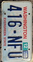 Altes Washington Nummernschild 416-NFU, Jahrgang 2008