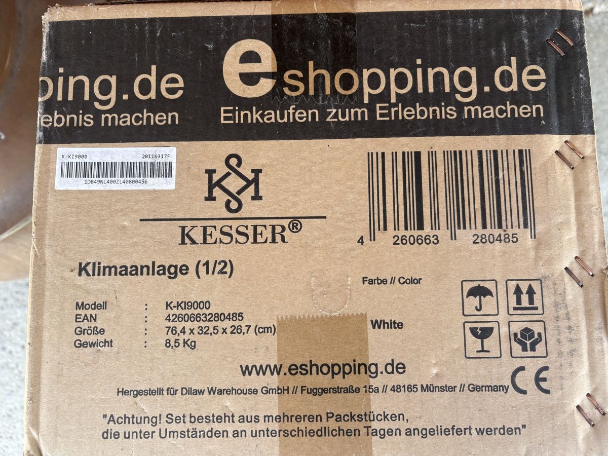 Klimageräte: KESSER Klimaanlage K-K19000 Split Type – Gebraucht aus lobsigen von kubada 1