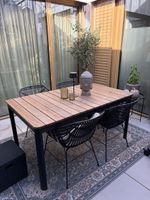 Garten Tisch aus Metall und Echtholz