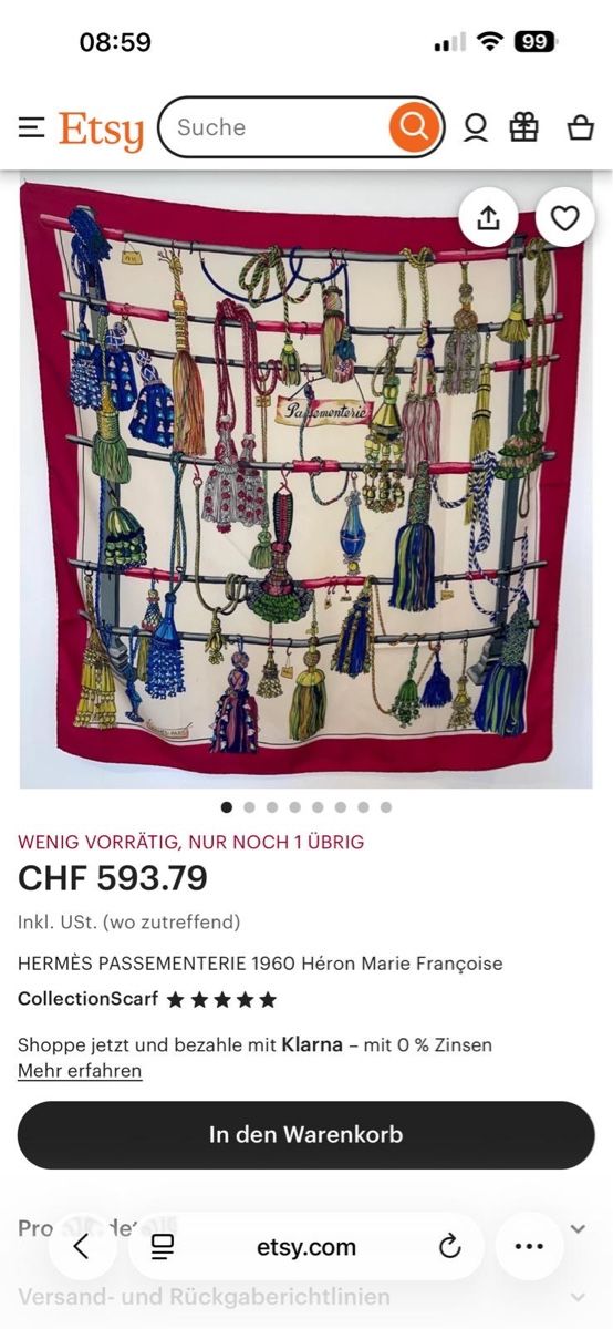 Hermès Foulard & Sciarpe: Hermès Seidentuch "Passementerie" – Nuovo (secondo la descrizione) da Binningen venduto da Yuliya15 4