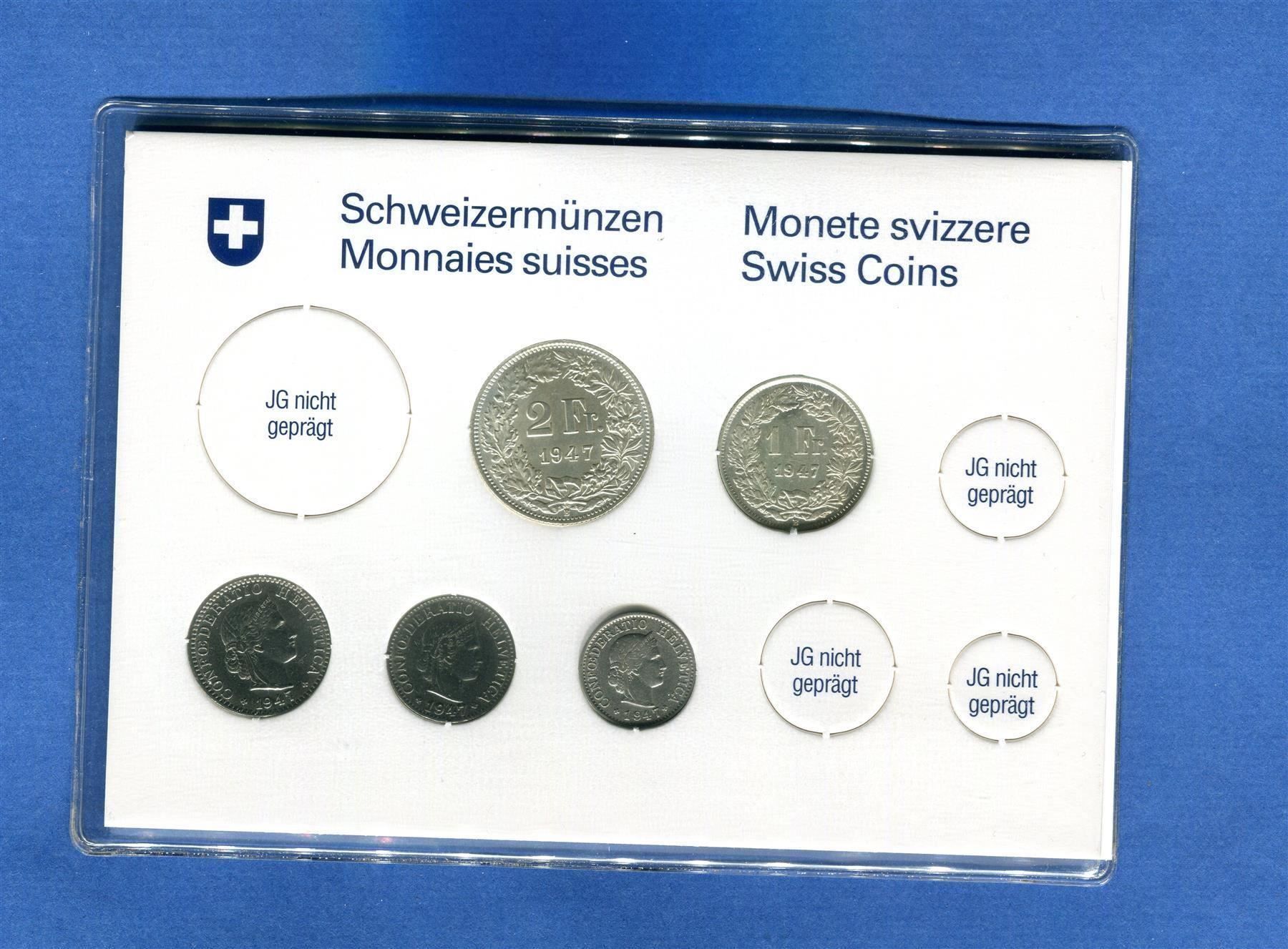 Tutti le monete: (1078) Münzsatz 1947 Silber – Usato da Rüthi (Rheintal) venduto da erdnuessli1