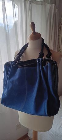 Wildledertasche, neuwertig,blau!