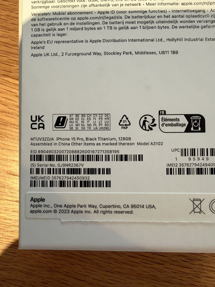 Apple Handys / Smartphones: iPhone 15 pro 128gb black titanium – Gebraucht aus Triesen von 1er.cru 2