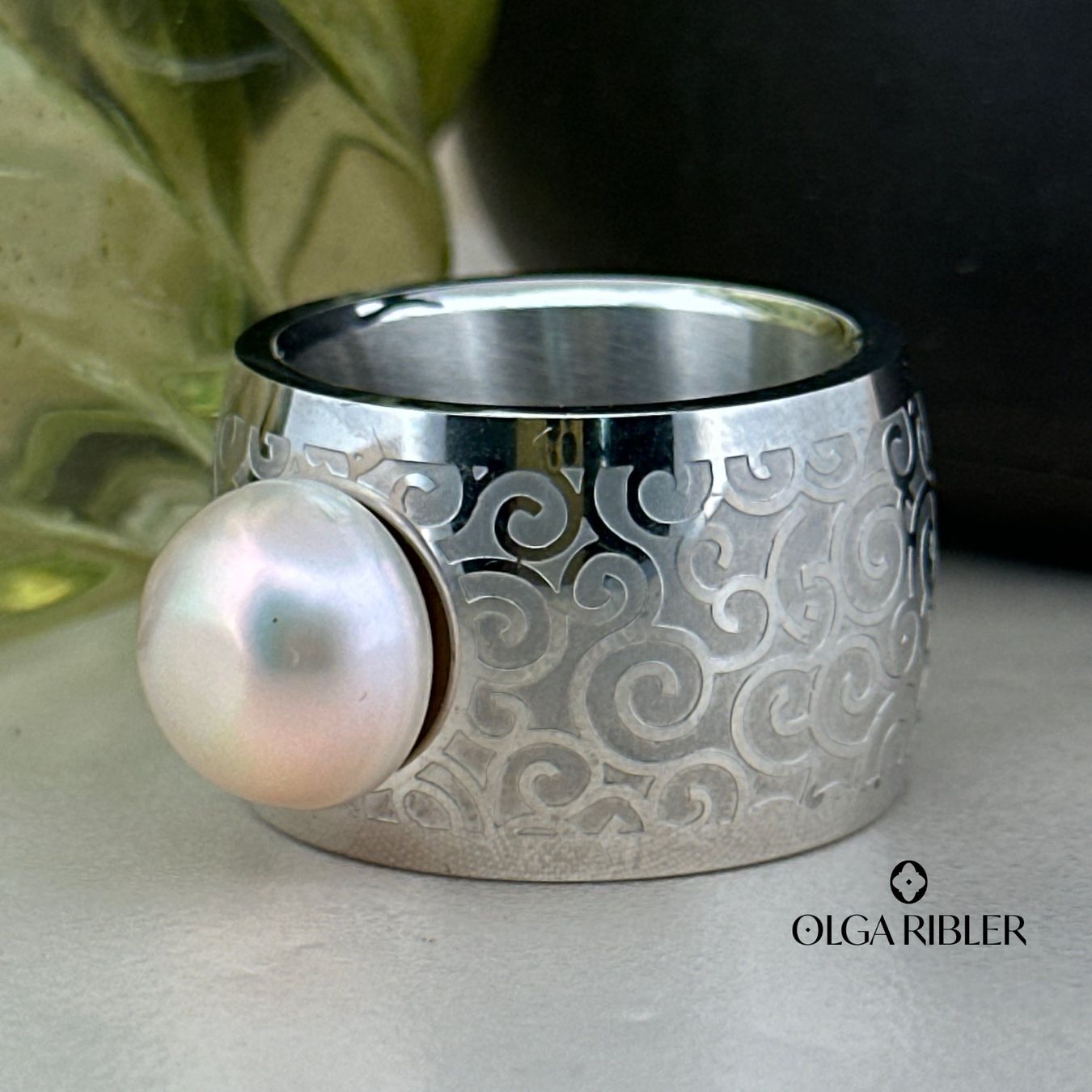 Olga Ribler Anelli: Massiver Ring Edelstahl - mit Perle - Grösse 60 – Nuovo (secondo la descrizione) da Luzern venduto da byolgaribleroutlet 6