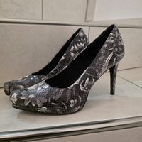 Tamaris Pumps Blumenmuster schwarz weiss Grösse 41