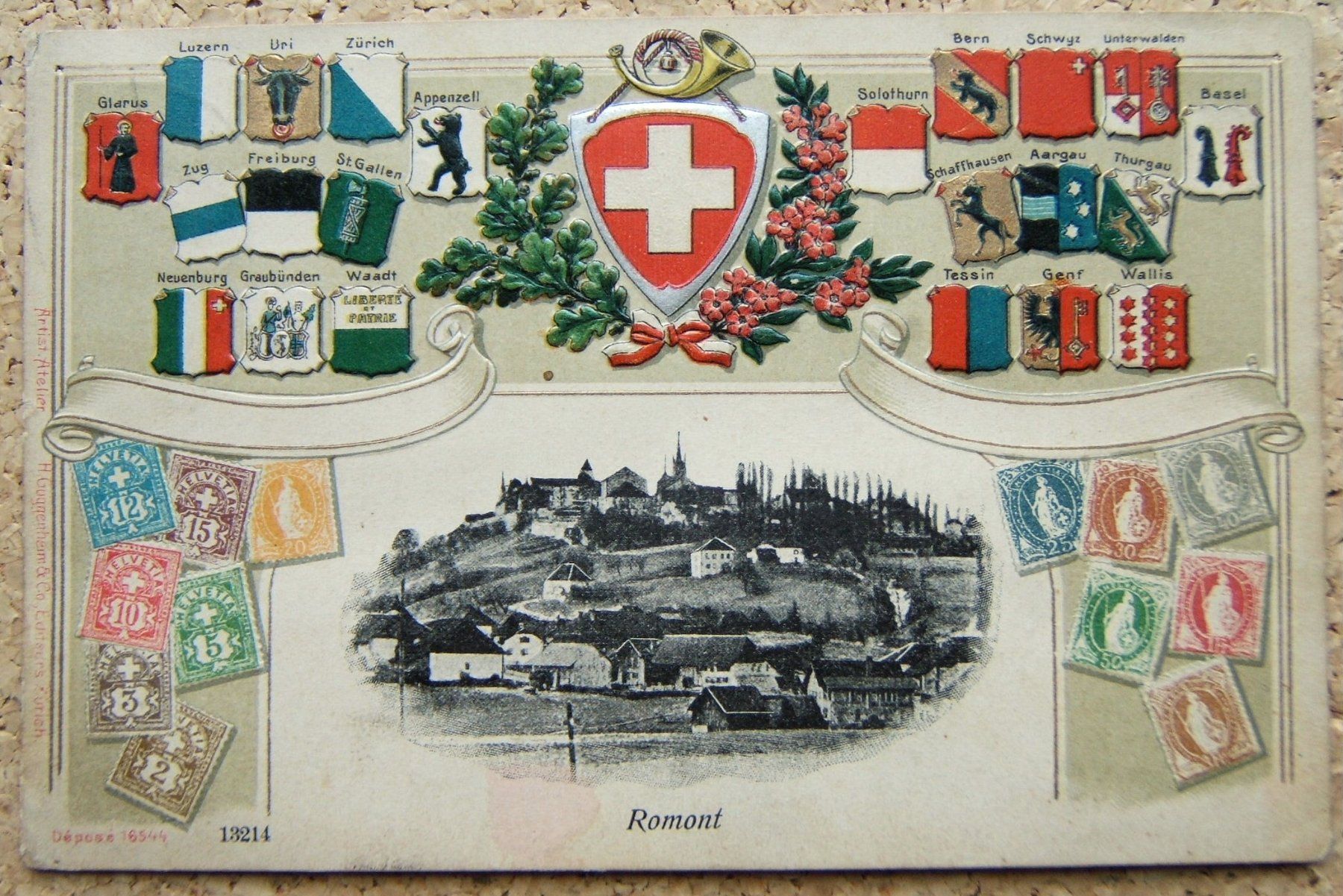 Ansichtskarten: PRÄGE-AK ROMONT - GUGGENHEIM - 1907 – Gebraucht aus Brunnen von Nonne04