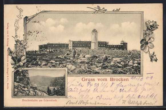 Cancelleria postale: Brocken, Brockenbahn am Eckernloch und A – Usato da Berlin venduto da bartko-reher